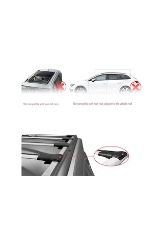 Citroen Berlingo 1996-2003 Arası İle Uyumlu Fly Model Ara Atkı Tavan Barı Gri 4 Adet Bar