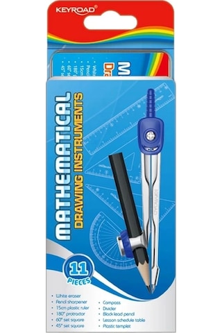Keyroad kr971708 Pergelli Matematik Seti 11 Parça 390309 Çok Renkli