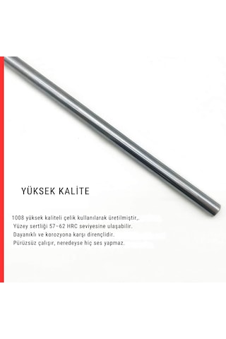 12 Mm Transmisyon Mili Parlak Yüzeyli Çelik Mil Lineer Rulman Uyumlu 1 Metre