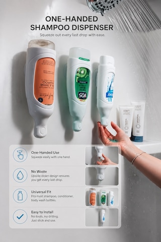 Banyo Şampuan Duş Dispenseri - Sıvı Sabunluk Duvara Monte Manuel Sabunluk - Şampuan Ve Sabun Şişeleri İçin, Silikon Hazne Çok Renkli