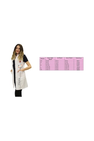 Hakim Yaka Kadın Doktor Önlüğü Hemşire Öğretmen Beyaz Önlük (508604300)