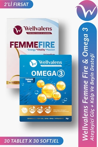 Kadınlara Özel Destek Paketi Omega 3 30 Softjel + Femmefire 30 Tablet