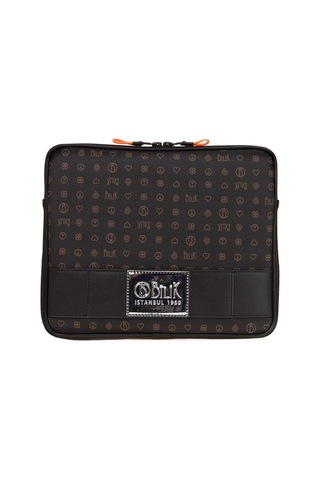 Bilik Deri Monogram Siyah Unisex Laptop & Evrak Çantası Tablet Mn Siyah