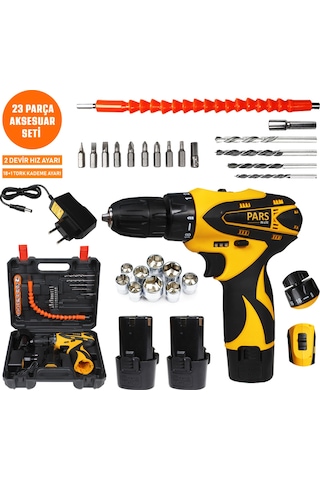 Pars PR 4310 12V 1.3Ah 2 Akülü Vidalama  + 28 Parça Aksesuar