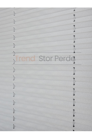 Açık Gri Plise Katlanır Cam Balkon Perdesi - Ofis Perdesi - Salon Perdesi - 025 Açık Gri