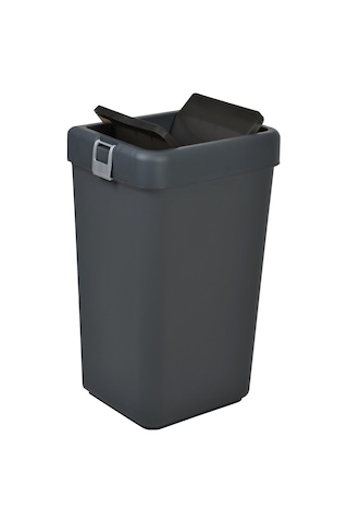 Technow Motek Cob-412b 40 Litre Kilitli Hassas Kapaklı Çöp Kutusu Gri