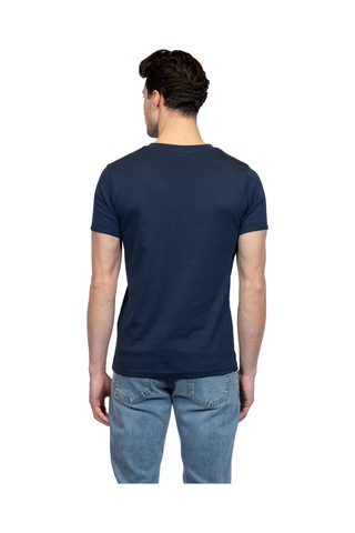 Jsco Hscstore Erkek V Yakalı Basic İndigo Tişört - 8401