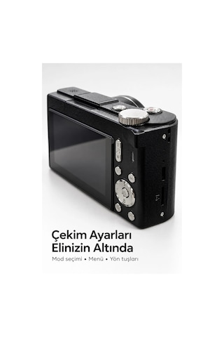 Kargo 3 İnç Ekranlı Vlog Kamerası Type C Şarjlı Dijital Fotoğraf Makinesi Najmaddin Belirtilmemiş