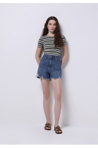 Colin's Colins Mom Fit Yüksel Bel Düz Kadın Denim Jean Şort Cl1073890 Q1.v1 Dn41336 Denim