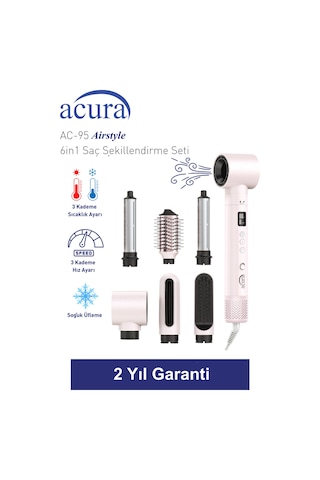 Ac-95 Airstyle Negatif İyonlu 6in1 Saç Şekillendirme Ve Kurutma Seti