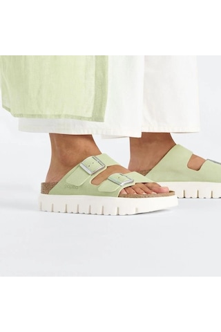 Birkenstock Arizona Chunky Vl Soluk Yeşil Çift Tokalı Kadın Terlik 1026888 V Yeşil