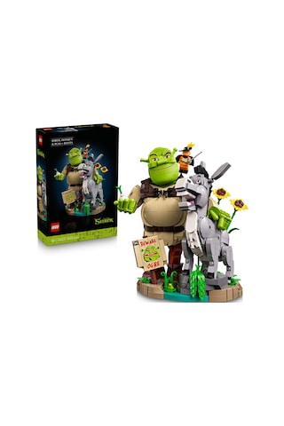 LEGO® Shrek: Şrek, Eşek ve Çizmeli Kedi 72423 - Yetişkinler için Minifigür İçeren Dekoratif Model Yapım Seti (1403 Parça)