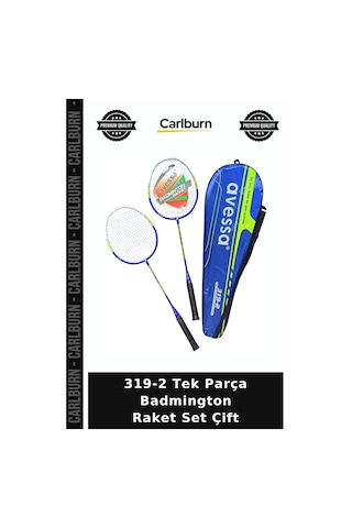 Premium 319-2 Tek Parça Badmington Raket Set Çift Açık Hava Hobi Bahçe Oyunu