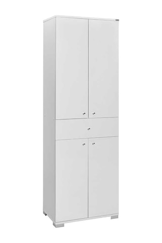 Diamond 4 Kapaklı Tek Çekmeceli Dolap-Lake Beyaz