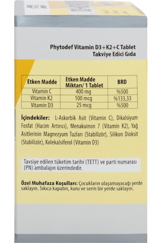 Phytodef D3 + K2 + C 3 x 60 Tablet