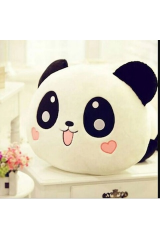 Peluş Panda Tasarımlı Yastık Beyaz