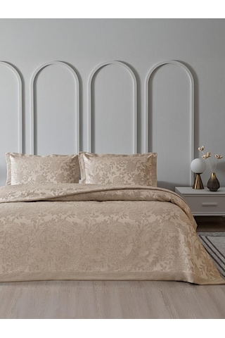 Yatak Örtüsü Seti Jakarlı Estela Bej