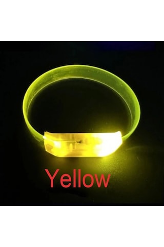 3 Modlu Pilli Led Işıklı Esnek Parti Bilekliği Sarı 3+