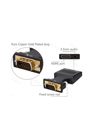 Vga To Hdmı Kablosu 4501P Tv Monitör Adaptör Çevirici Dönüştürücü