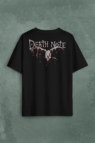 Death Note Oyun Ölüm Notu Sırt Ön Baskılı Oversize Tişört Unisex T-shirt 001