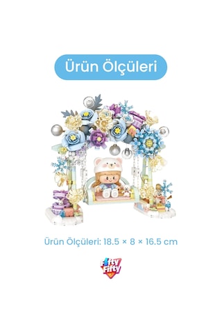 Loz Creative Serisi Ledli Mavi Salıncak Figürü 953 Parça Blok Oyuncak Dekoratif Yapım Seti -1353