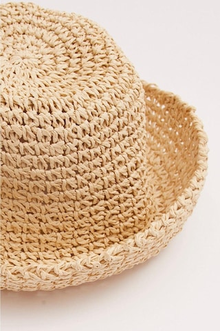 Külah Kadın Hasır Bucket Şapka Naturel Ayarlanabilir Kova Plaj Şapkası Bej - Standart Bej