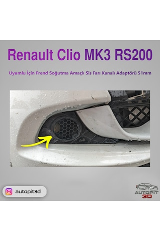 Renault Clio Mk3 Rs200 Uyumlu Fren Soğutma Sis Farı Kanal Adaptörü 51mm