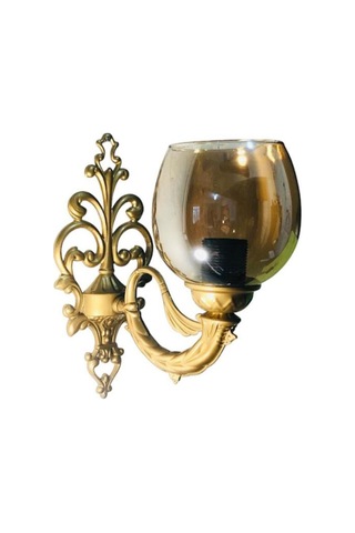 Tekli Riga Aplik Eskitme Boyalı Bal Rengi Camlı Kahverengi