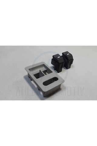 Vw Polo 6n2 1999-2002 Cam Düğme + Çerçeve Ön Sol Takım Gri