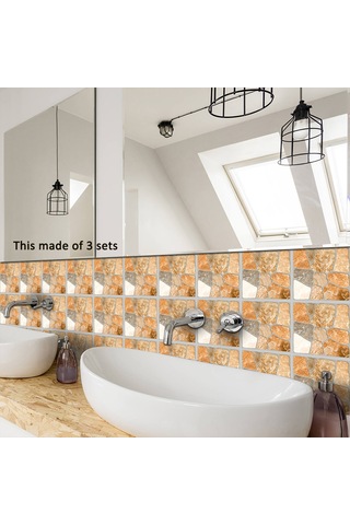 Dianziye Mediterranean Tarzı Otantik Pvc Duvar Sticker 20x20cm 10 Adet - Kolay Uygulama, Kalın Resim, Artık Sıkıcı Duvarlar Diğer