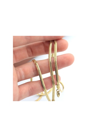 Pigado Paslanmaz Çelik Yılan Derisi Model Kolye 65 Cm Altın