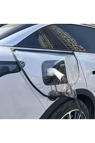 Elektrikli Araç Şarj Portu Manyetik Koruyucu Kılıf Yağmur, Kar Ve Toz Koruması Klasik Düz Yağmur Kılıfı Siyah