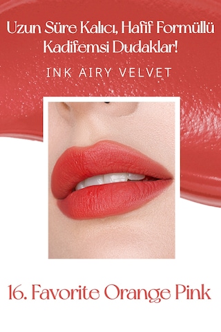 Peripera Ink Airy Velvet Ruj 16 Favorite Orange Pink