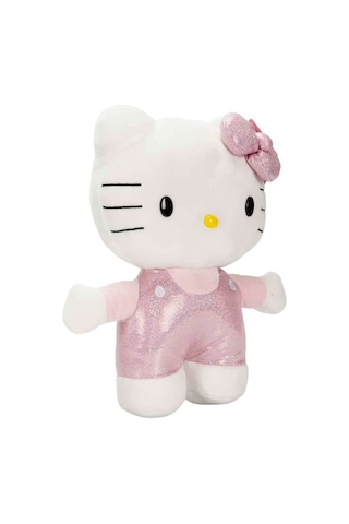 Hello Kitty Parıltılı Peluş Oyuncak 29 Cm Yumuşak Dokulu Simli Tulumlu Seri