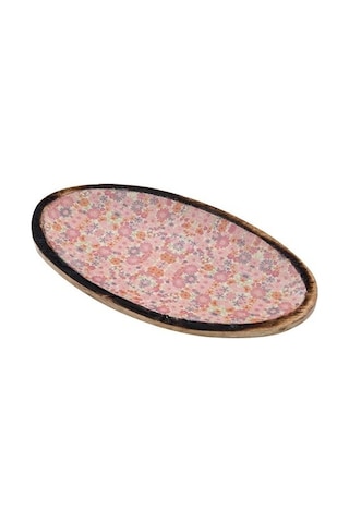 Vitale AK.Fq0009-P Şiva Çiçek Desenli Oval Tabak Pembe