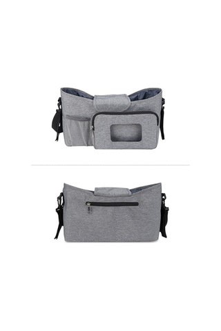 Novahub Bez Çantası: Yalıtımlı Bardaklık, Biberon, Oyuncak Cebi, Telefon Organizatör Gri