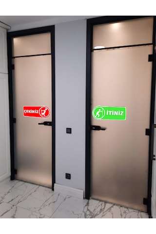 İtiniz-çekiniz Folyo Baskı Etiket Kırmızı - Yeşil
