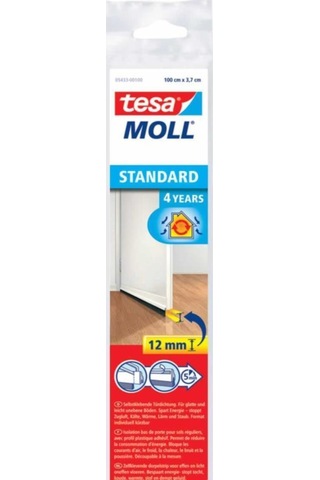 Tesamoll D-profil Kapı Pencere İzolasyon Bandı, 6mx9mmx7mm, Beyaz + Kapı Altı Hava Akımı Önleyici Fırça, 1mx37mm