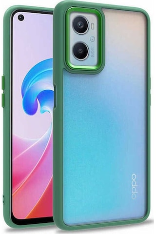 Oppo A76 Kılıf Zore Flora Kapak Yeşil