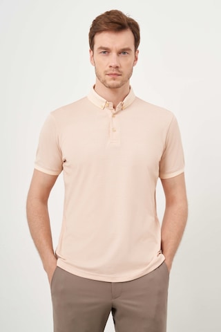 Morven Erkek Somon Trend Merserize Düz Düğmeli Yaka Dynamic Fit T-shirt 24ys018011156 Somon