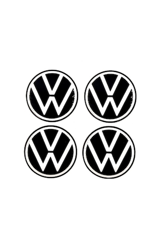 Yeni Nesil Tasarım Damla Sticker Siyah Volkswagen Jant Göbeği 5.5cm Uyumlu