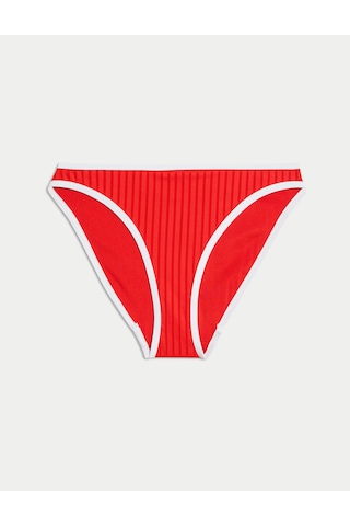 Marks & Spencer Fitilli Kenar Detaylı Yüksek Belli Bikini Altı T52001094L Kırmızı