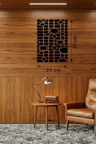 Modern Geometrik Desenli Ahşap Duvar Tablosu - 25x35 Cm Dekoratif Pano Renkli