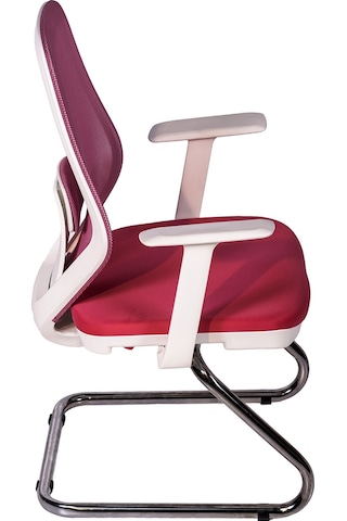 Ofisbazaar Dali Beyaz Fileli Misafir Koltuğu Ergonomik Toplantı Ve Bekleme Koltuğu Pembe Pembe