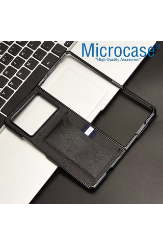 Microcase Tecno Phantom V Fold2 Kartlıklı Deri Kaplama Kılıf-al5120 Siyah