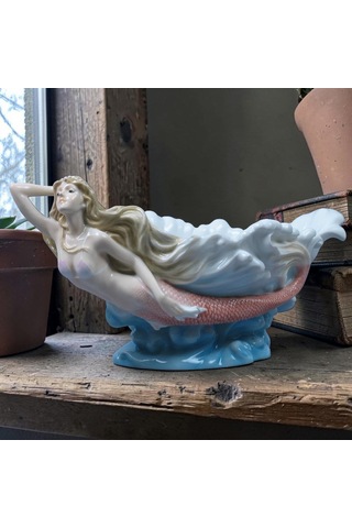Dekoratif Denizkızlı Kase Wise Veronese Mitolojik Porselen Obje 28 Cm .