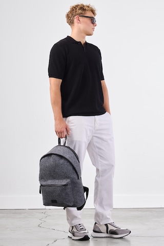 Dufy Siyah Polo Düğme Yaka Düz Renk Slim Fit Erkek Triko Siyah