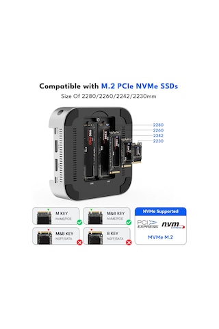Acasis M001 Pro 11in1 Mac Mini M4 Workstation - 40gbps Thunderbolt 4, 2x Nvme M.2, 4x Usb 3.2,4k Hdmı, Sd/tf Card Dock&disk Kutusu M001pro