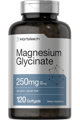 Horbäach Magnesium Glycinate 250mg 120 Softgels Aromasız