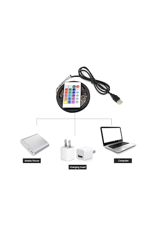 Rgb 5v Usb Güç Led Şerit Işık Rgb 2835 3528 Smd Hdtv Tv Masaüstü Bilgisayar Ekranı Arka Işık Ve Önyargı Aydınlatma 1m 2m 3m 4m 5m Şerit Işık 5m